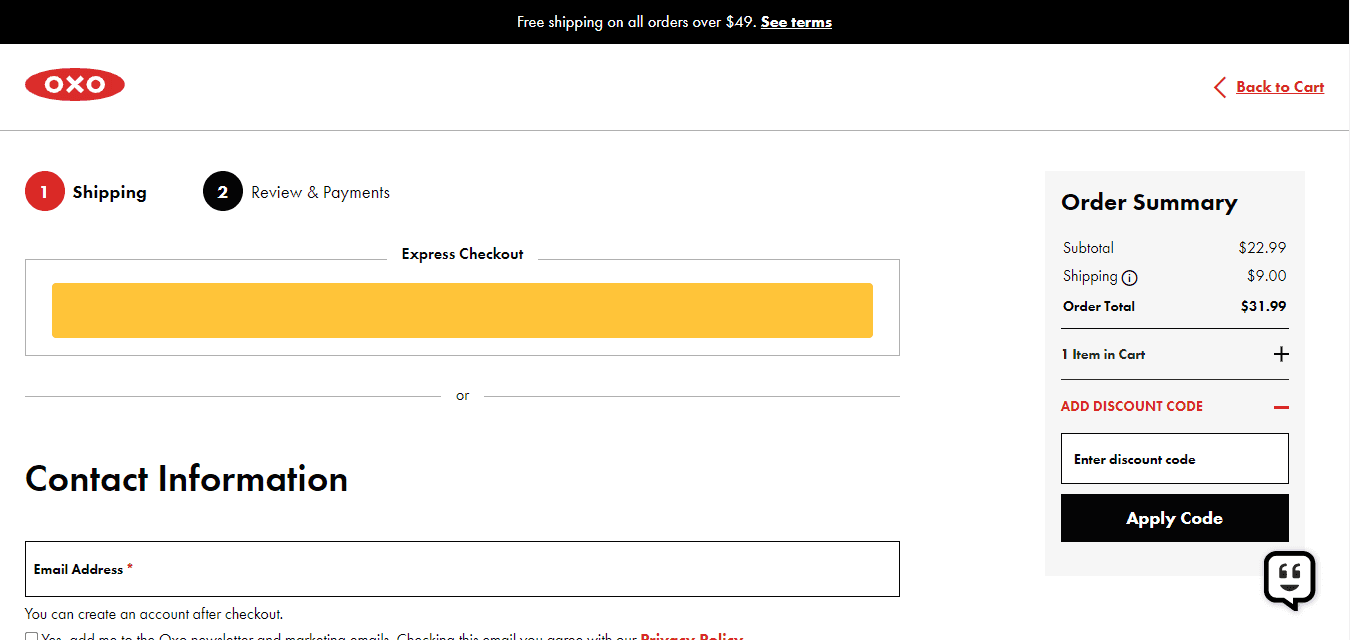 How to apply Oxo coupon code